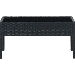 vidaXL Tuintafel 75x40x37 cm poly rattan zwart