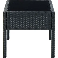 vidaXL Tuintafel 75x40x37 cm poly rattan zwart
