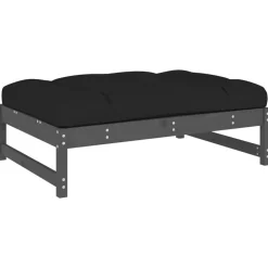 vidaXL Tuinvoetenbank 120x80 cm massief grenenhout grijs
