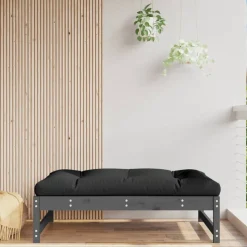 vidaXL Tuinvoetenbank 120x80 cm massief grenenhout grijs