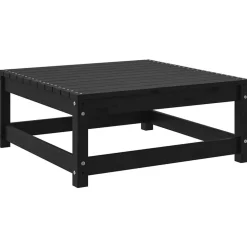 vidaXL Tuinvoetenbank 70x70x30 cm massief grenenhout zwart