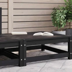 vidaXL Tuinvoetenbank 70x70x30 cm massief grenenhout zwart