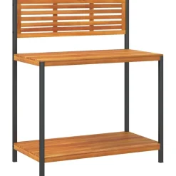 vidaXL Tuinwerktafel 90x50x110 cm massief acaciahout en staal