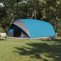 vidaXL Tunnel tent met dak met opslag Blauw 500 x 348 x 200 cm taft