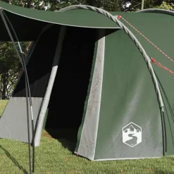 vidaXL Tunnel Tent 4-Person met dak Groen en Wit 740 x 370 x 220 cm