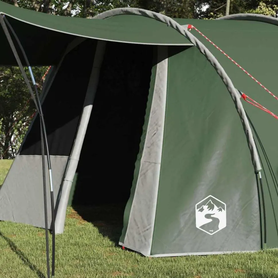 vidaXL Tunnel Tent 4-Person met dak Groen en Wit 740 x 370 x 220 cm