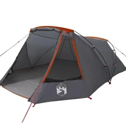 vidaXL Tunnel Tent 3-Person met dak Grijs en Oranje 328 x 228 x 115 cm