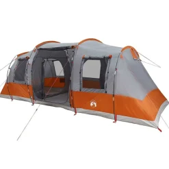 vidaXL Tunneltent 4-persoons waterdicht grijs en oranje