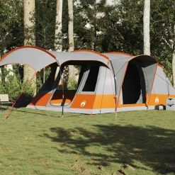 vidaXL Tunneltent 5-persoons waterdicht grijs en oranje