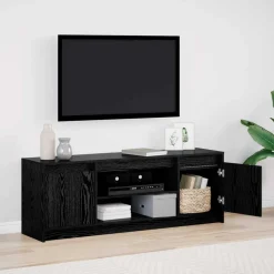 vidaXL TV Eenheden Zwart 139,5 x 34 x 50 cm Bewerkt hout
