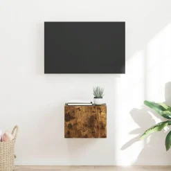 vidaXL TV Wandkast Gerookt eiken 39 x 31 x 29,5 cm Bewerkt hout
