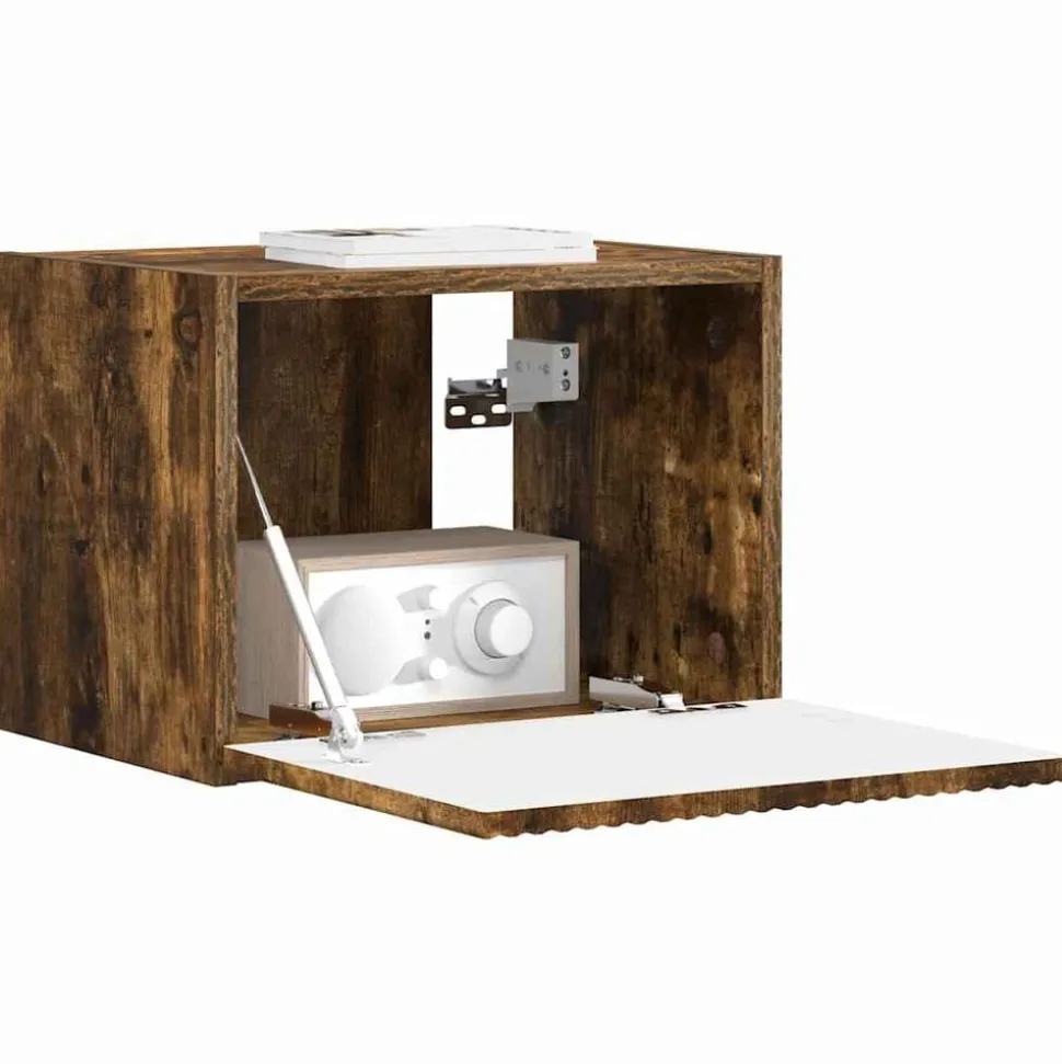 vidaXL TV Wandkast Gerookt eiken 39 x 31 x 29,5 cm Bewerkt hout