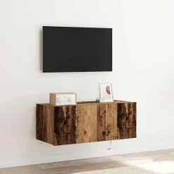 vidaXL TV Wandkast Oud Hout 80 x 35 x 31 cm Bewerkt hout