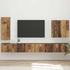 vidaXL TV Wandkast Set Wandgemonteerd 6 pcs Oud Hout