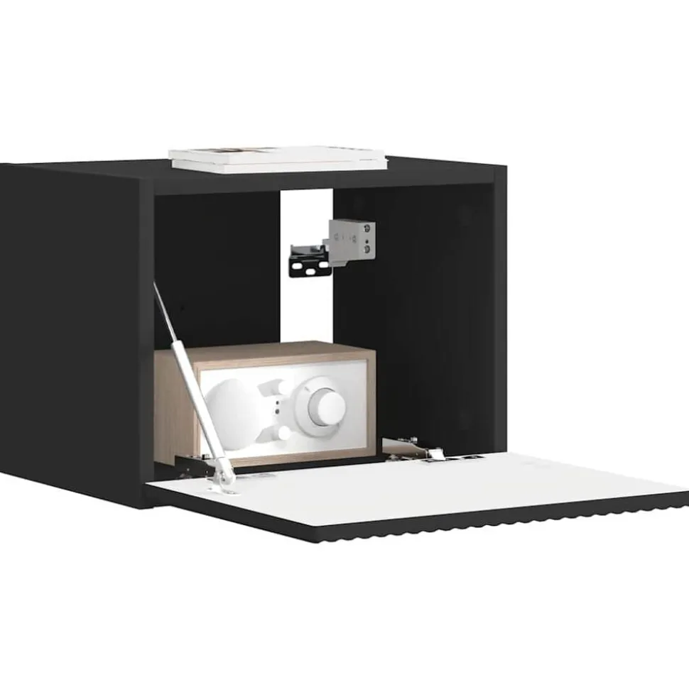 vidaXL TV Wandkast Wandgemonteerd Zwart 39 x 31 x 29,5 cm Bewerkt hout