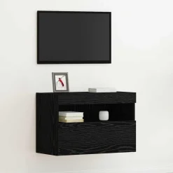 vidaXL TV Wandkast Zwart eiken 60 x 30 x 40 cm Bewerkt hout