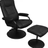 vidaXL Tv-fauteuil met voetenbankje kunstleer zwart