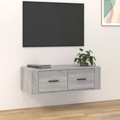 vidaXL Tv-hangmeubel 80x36x25 cm bewerkt hout grijs sonoma eikenkleur