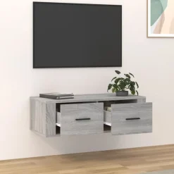 vidaXL Tv-hangmeubel 80x36x25 cm bewerkt hout grijs sonoma eikenkleur