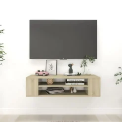 vidaXL Tv-hangmeubel 100x30x26,5 cm bewerkt hout sonoma eikenkleurig