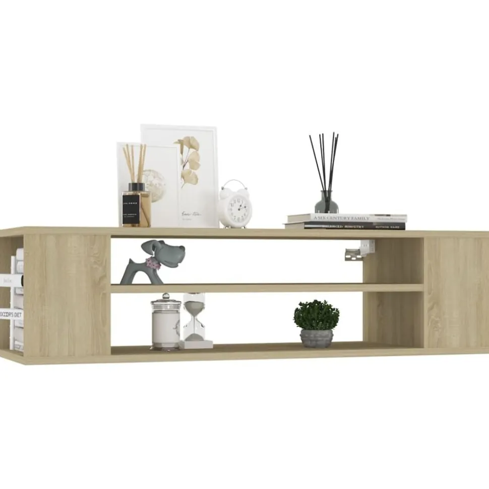 vidaXL Tv-hangmeubel 100x30x26,5 cm bewerkt hout sonoma eikenkleurig