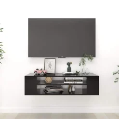 vidaXL Tv-hangmeubel 100x30x26,5 cm bewerkt hout zwart