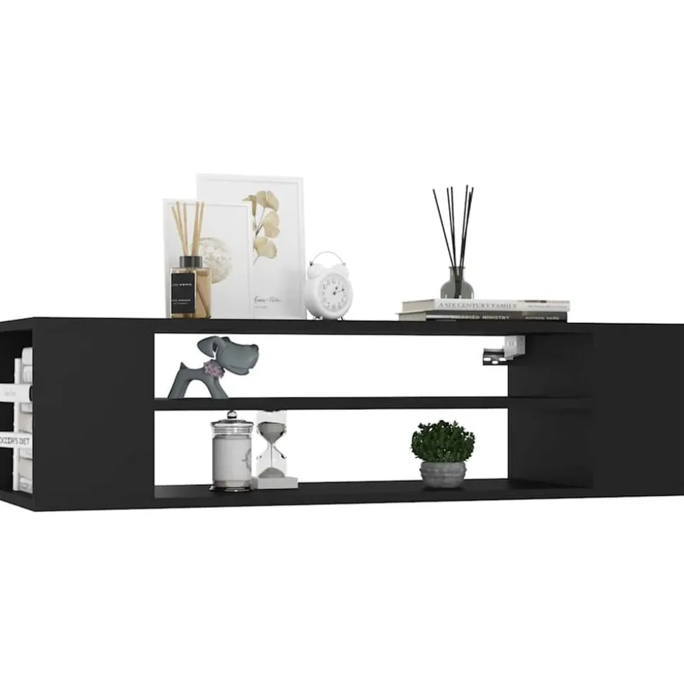 vidaXL Tv-hangmeubel 100x30x26,5 cm bewerkt hout zwart