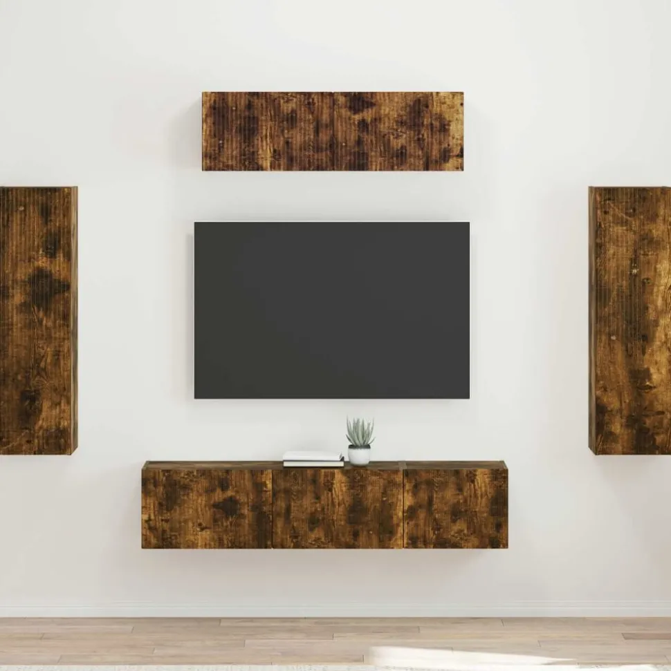 vidaXL TV-kast 5 pcs Gerookt eiken