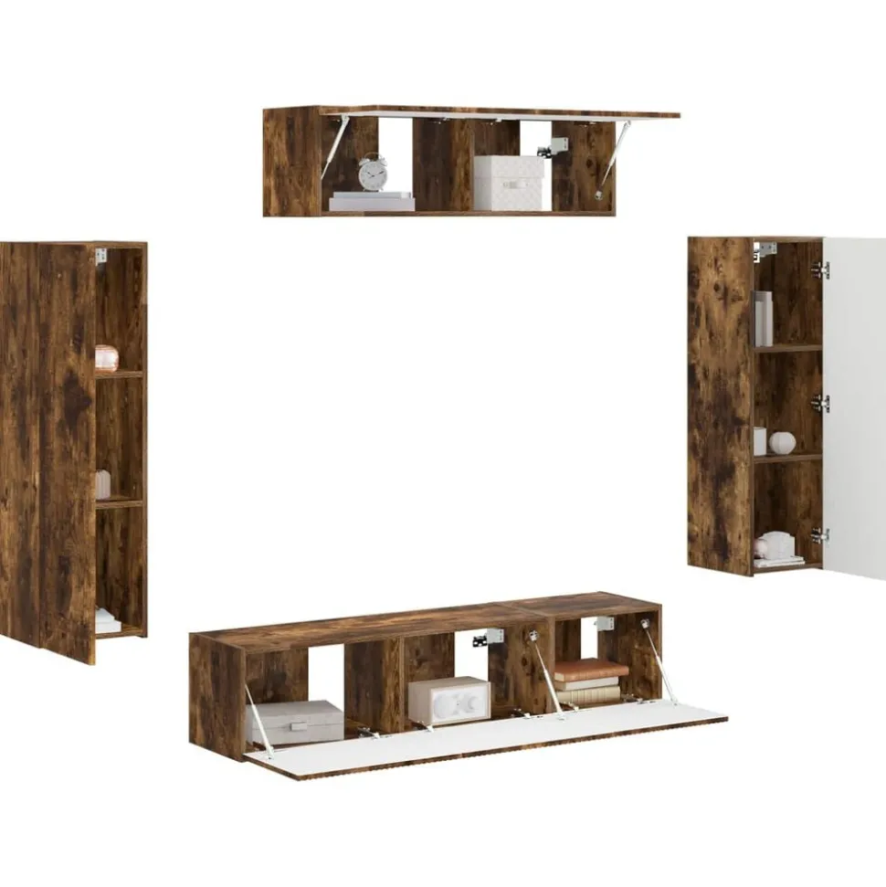 vidaXL TV-kast 5 pcs Gerookt eiken