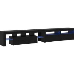 vidaXL TV-kast 3 pcs Zwart Eiken 260 x 37 x 40 cm Bewerkt hout