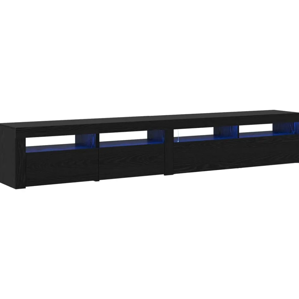 vidaXL TV-kast 2 pcs Zwart Eiken 240 x 35 x 40 cm Bewerkt hout