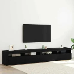 vidaXL TV-kast 2 pcs Zwart Eiken 240 x 35 x 40 cm Bewerkt hout