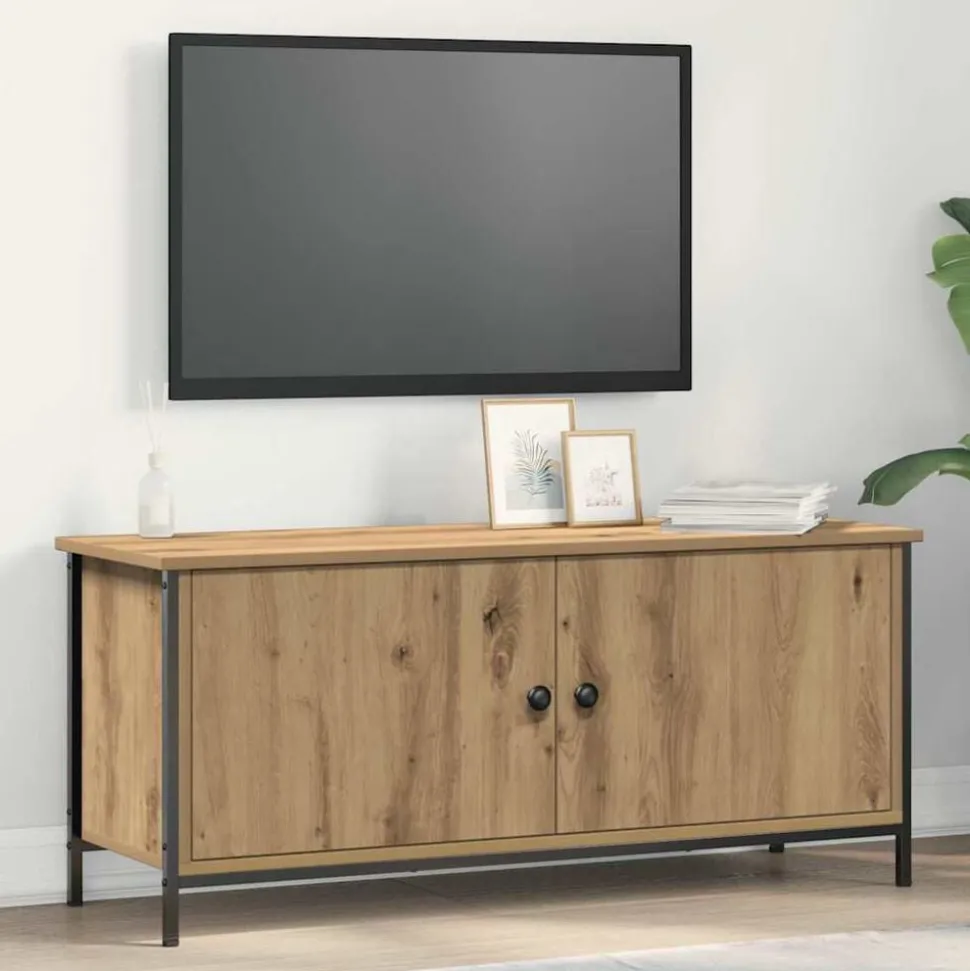 vidaXL TV-kast Artisan Eiken 100 x 35 x 45 cm Bewerkt hout
