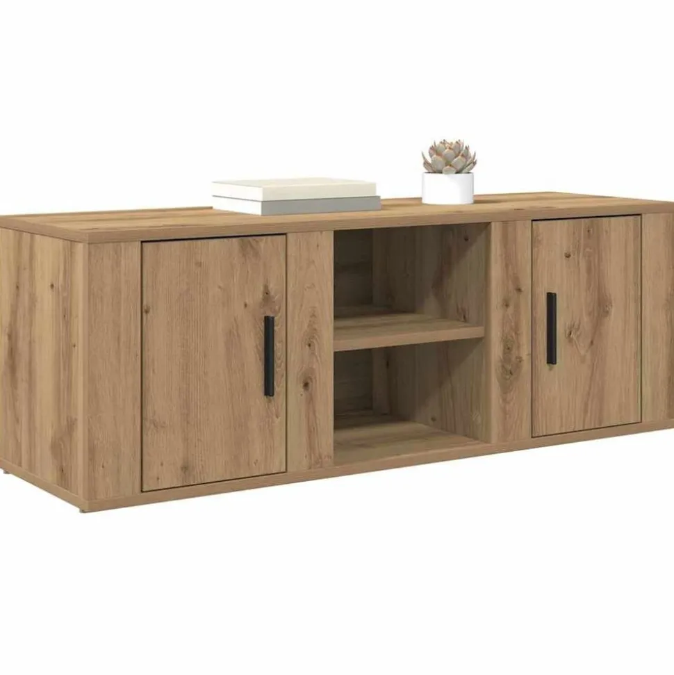 vidaXL TV-kast Artisan Eiken 100 x 31,5 x 35 cm Bewerkt hout