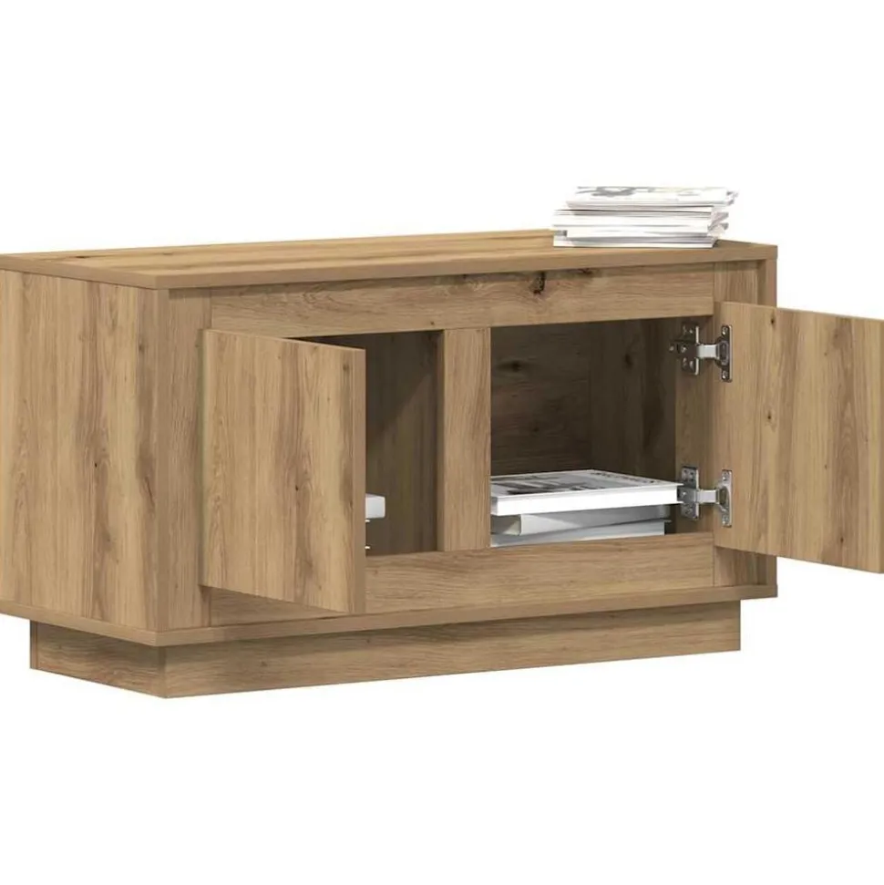 vidaXL TV-kast artisanaal eikenkleurig 80 x 35 x 45 cm Bewerkt hout
