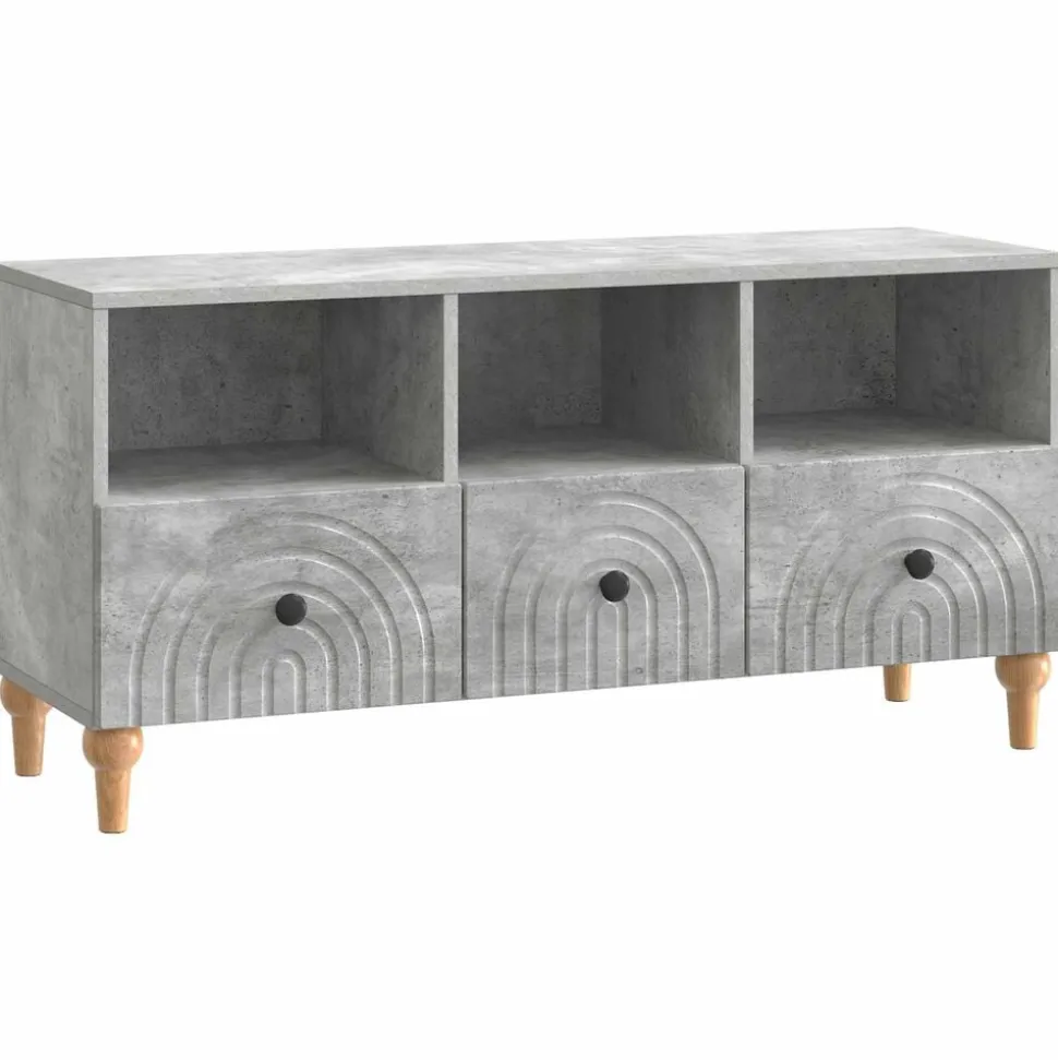 vidaXL TV-kast Beton Grijs 102 x 34,5 x 50 cm Geconstrueerd hout