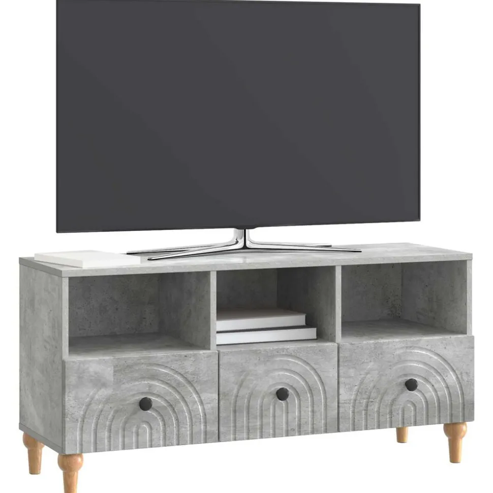 vidaXL TV-kast Beton Grijs 102 x 34,5 x 50 cm Geconstrueerd hout