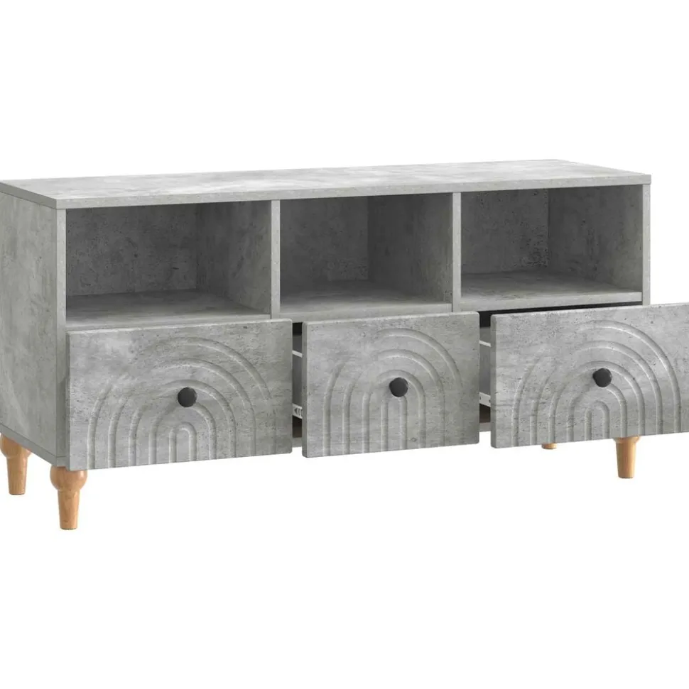 vidaXL TV-kast Beton Grijs 102 x 34,5 x 50 cm Geconstrueerd hout