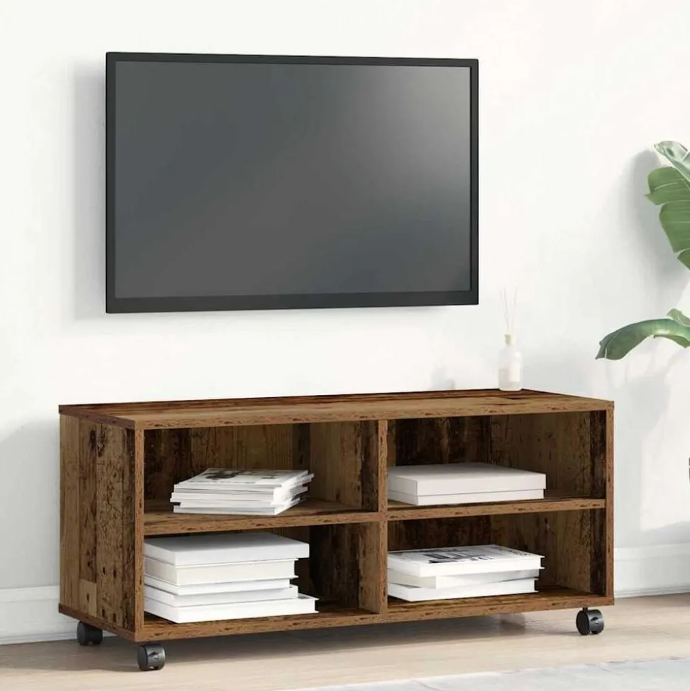 vidaXL TV-kast Bruin 90 x 35 x 40,5 cm Bewerkt hout