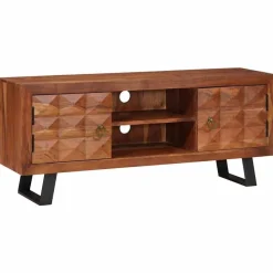 vidaXL TV-kast Honingbruin 112 x 30 x 48 cm Massief acaciahout