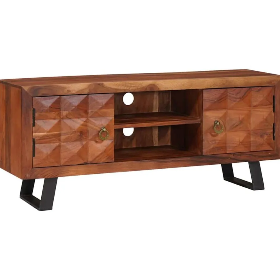 vidaXL TV-kast Honingbruin 112 x 30 x 48 cm Massief acaciahout