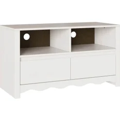 vidaXL TV-kast met lade Drammen Wit 99 x 43 x 55 cm Massief grenenhout