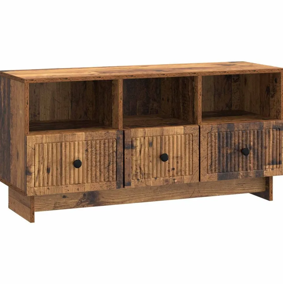 vidaXL TV-kast met lade Oud hout 102 x 34,5 x 50 cm Bewerkt hout