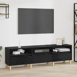 vidaXL TV-kast met lade Zwart Eiken 150 x 30 x 45 cm Bewerkt hout