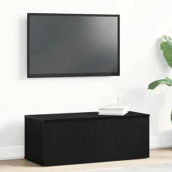 vidaXL TV-kast met lade Zwart Eiken 80x34x30 cm Bewerkt hout