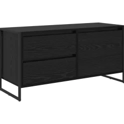vidaXL TV-kast met lade Zwart Eiken 100 x 36 x 49.5 cm Bewerkt hout