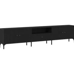 vidaXL TV-kast met lade Zwart eiken 200 x 25 x 44 cm Bewerkt hout