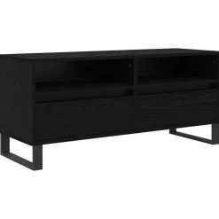 vidaXL TV-kast met lade Zwart Eiken 100 x 34,5 x 44,5 cm