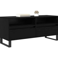 vidaXL TV-kast met lade Zwart Eiken 100 x 34,5 x 44,5 cm