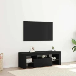 vidaXL TV-kast met lade Zwart Eiken 120 x 35 x 40 cm Bewerkt hout
